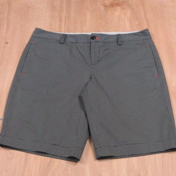 TOMMY HILFIGER Bermuda Shorts Women's Size 8 Black White Polka Dot Skimmer Capri - Picture 1 of 10